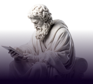 White Marble Statue Holding Tablet